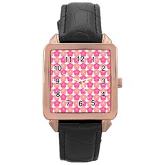 Sakura Flower Pattern Rose Gold Leather Watch  by Simbadda