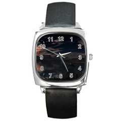 Landscape Planet Sky Lake Square Metal Watch by Simbadda