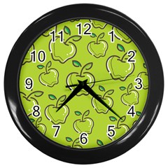 Fruit Apple Green Wall Clock (black) by HermanTelo