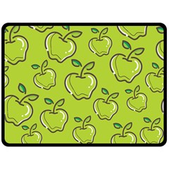 Fruit Apple Green Double Sided Fleece Blanket (large)  by HermanTelo