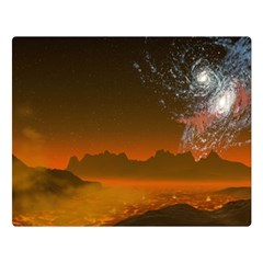 Galaxy Galaxies Bump Together Lava Double Sided Flano Blanket (large)  by Simbadda