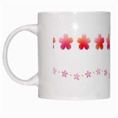 Sakura Border Cherry Blossom White Mugs by Simbadda