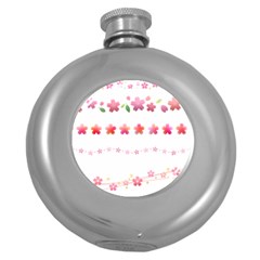 Sakura Border Cherry Blossom Round Hip Flask (5 Oz)