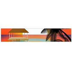 Sunset Beach Beach Palm Ocean Large Flano Scarf  by Simbadda