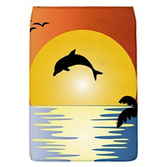 Ocean Sunset Dolphin Palm Tree Removable Flap Cover (l) by Simbadda