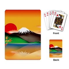 Mount Fuji Japan Lake Sun Sunset Playing Cards Single Design (Rectangle)