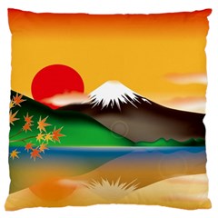 Mount Fuji Japan Lake Sun Sunset Large Flano Cushion Case (One Side)