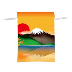 Mount Fuji Japan Lake Sun Sunset Lightweight Drawstring Pouch (L)