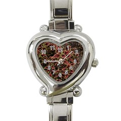 Plant Colorful Red Garden Leaves Heart Italian Charm Watch by Simbadda
