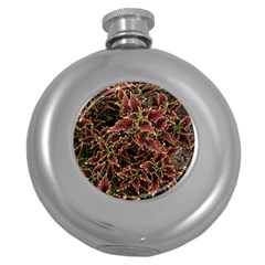 Plant Colorful Red Garden Leaves Round Hip Flask (5 Oz)