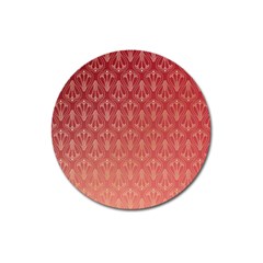 Red Gold Art Deco Art Deco Background Magnet 3  (round) by Simbadda