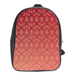 Red Gold Art Deco Art Deco Background School Bag (xl) by Simbadda