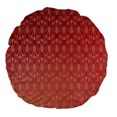 Red Gold Art Deco Art Deco Background Large 18  Premium Flano Round Cushions by Simbadda