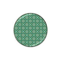 Green Abstract Geometry Pattern Hat Clip Ball Marker (4 Pack) by Simbadda