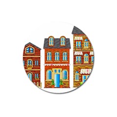 City Buildings Brick Architecture Magnet 3  (round) by Simbadda