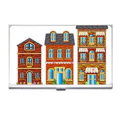 City Buildings Brick Architecture Business Card Holder by Simbadda