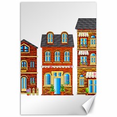 City Buildings Brick Architecture Canvas 24  X 36  by Simbadda