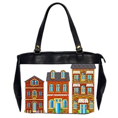 City Buildings Brick Architecture Oversize Office Handbag (2 Sides) by Simbadda