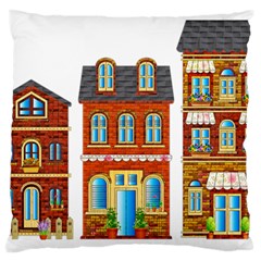 City Buildings Brick Architecture Large Flano Cushion Case (two Sides) by Simbadda