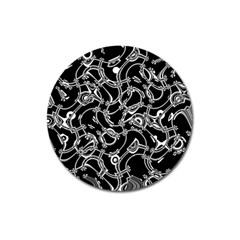 Unfinishedbusiness Black On White Magnet 3  (round) by designsbyamerianna