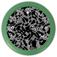 Unfinishedbusiness Black On White Color Wall Clock by designsbyamerianna