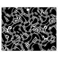 Unfinishedbusiness Black On White Double Sided Flano Blanket (medium)  by designsbyamerianna