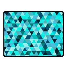 Teal Triangles Pattern Fleece Blanket (small) by LoolyElzayat