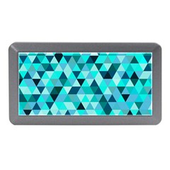 Teal Triangles Pattern Memory Card Reader (mini)