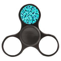 Teal Triangles Pattern Finger Spinner by LoolyElzayat