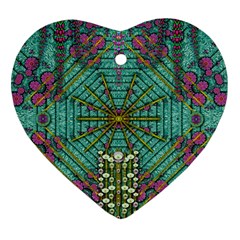 The Most Beautiful Rain Over The Stars And Earth Heart Ornament (two Sides) by pepitasart