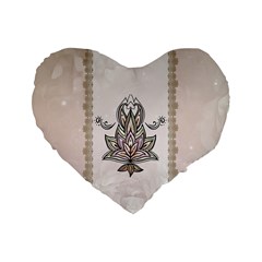 Elegant Decorative Mandala Design Standard 16  Premium Flano Heart Shape Cushions by FantasyWorld7