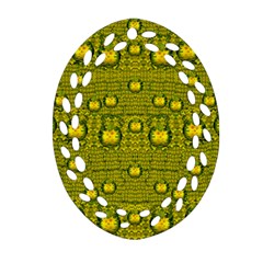 Flower Island With A Sunrise So Peaceful Oval Filigree Ornament (two Sides) by pepitasart