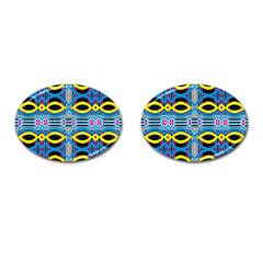 Yellow And Blue Ovals                                     Cufflinks (oval) by LalyLauraFLM