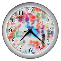 Paint Splashes Canvas                                      Wall Clock (silver)