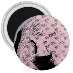 Wide Eyed Girl Pink 3  Magnets by snowwhitegirl