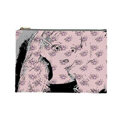 Wide Eyed Girl Pink Cosmetic Bag (large) by snowwhitegirl