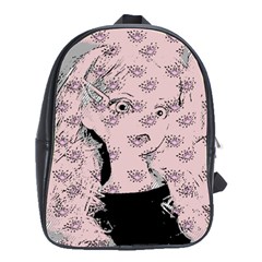 Wide Eyed Girl Pink School Bag (large)