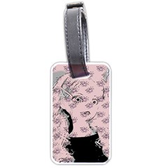 Wide Eyed Girl Pink Luggage Tag (one Side) by snowwhitegirl
