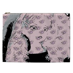 Wide Eyed Girl Pink Cosmetic Bag (xxl) by snowwhitegirl