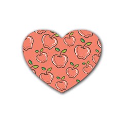 Fruit Apple Rubber Coaster (heart)  by HermanTelo