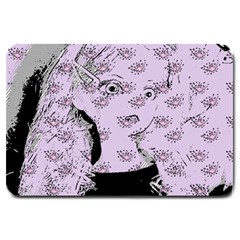 Wide Eyed Girl Lilac Large Doormat  by snowwhitegirl