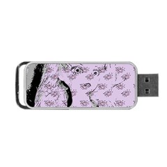 Wide Eyed Girl Lilac Portable Usb Flash (one Side) by snowwhitegirl