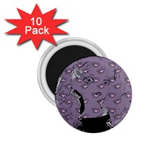 Wide Eyed Girl Grey Lilac 1 75  Magnets (10 Pack)  by snowwhitegirl
