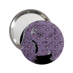 Wide Eyed Girl Grey Lilac 2.25  Handbag Mirrors