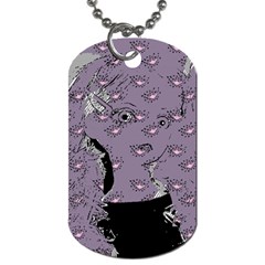Wide Eyed Girl Grey Lilac Dog Tag (two Sides)