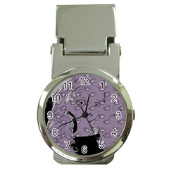 Wide Eyed Girl Grey Lilac Money Clip Watches