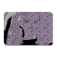 Wide Eyed Girl Grey Lilac Plate Mats by snowwhitegirl