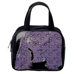 Wide Eyed Girl Grey Lilac Classic Handbag (one Side)