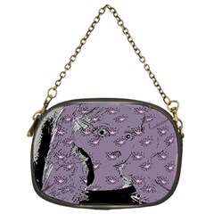 Wide Eyed Girl Grey Lilac Chain Purse (one Side)