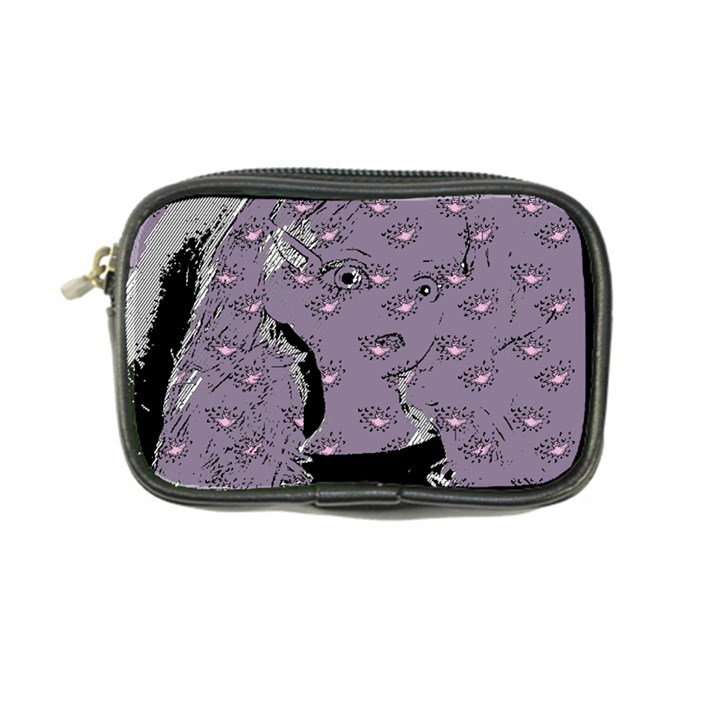 Wide Eyed Girl Grey Lilac Coin Purse